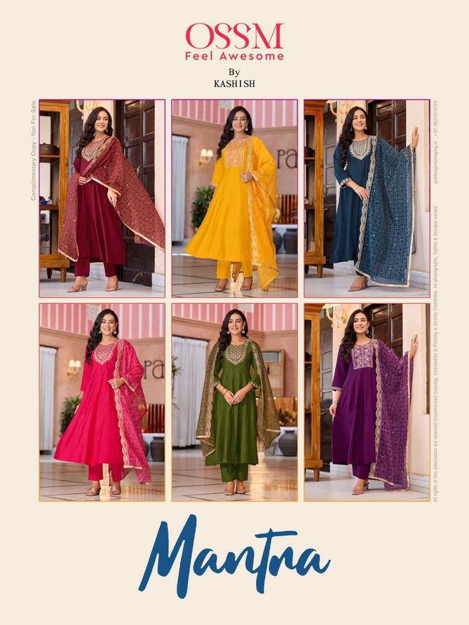 Mantra By Ossm Viscose Roman Silk Anarkali Readymade Suits Wholesale Shop In Surat